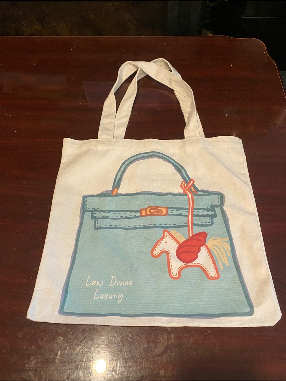 Law divine luxury Canvas Bag with Blue Purse Graphic -